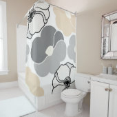 Minimal Botanicals, Neutral Beige & Ivory Pattern Duschvorhang (Beispiel)