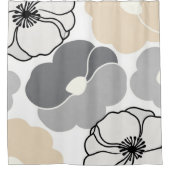 Minimal Botanicals, Neutral Beige & Ivory Pattern Duschvorhang (Vorderseite)