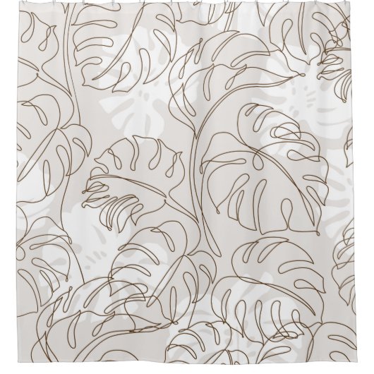 Minimal botanische Kunst nahtloses Muster. Tropisc Duschvorhang (Vorderseite)