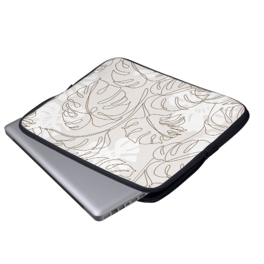 Minimal botanische Kunst nahtloses Muster. Tropisc Laptopschutzhülle (Vorne Knopf)