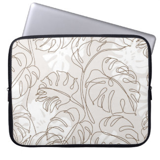 Minimal botanische Kunst nahtloses Muster. Tropisc Laptopschutzhülle
