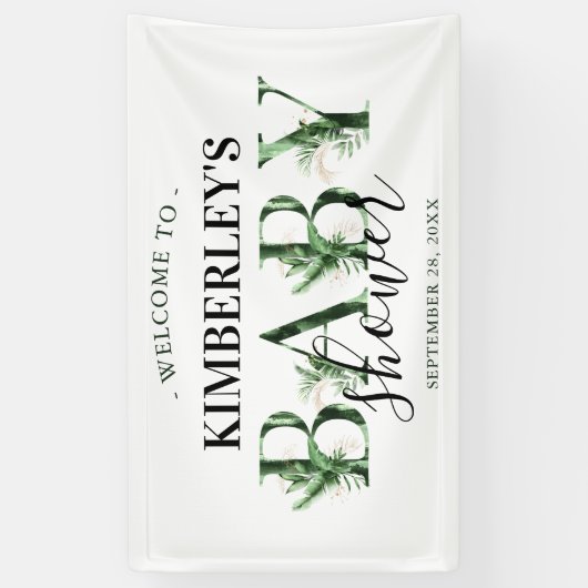 Minimal botanische tropische Vegetation Kinderdusc Banner (Vertikal)