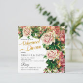 Minimal Bouquet Elegante Probe Abendessen Einladung (Stehend Vorderseite)