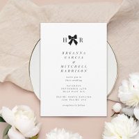 Minimal Bow Initials Wedding