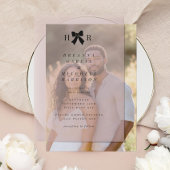 Minimal Bow Initials Wedding Pergament Einladungen