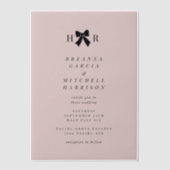 Minimal Bow Initials Wedding Pergament Einladungen (Vorderseite)