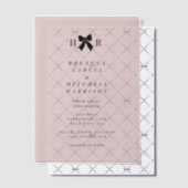 Minimal Bow Initials Wedding Pergament Einladungen (Versetzt (Einladung))