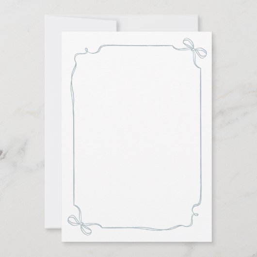 Minimal Bow & Ribbon Foto Frame Script Hochzeit Dankeskarte (Rückseite)