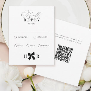 Minimal Bow Wedding RSVP Card