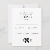 Minimal Bow Wedding RSVP Card Karte (Vorderseite)