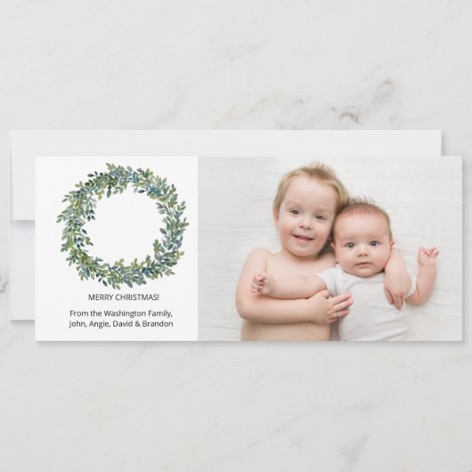 MINIMAL - Boxwood Wreath Foto Card (Vorderseite)