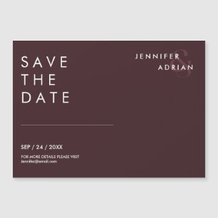 Minimal braun Siegel Moderne Hochzeit retten das D Magnetkarte