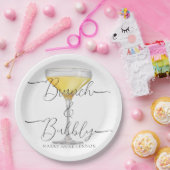 Minimal Bridal Brunch Champagner Party Pappteller (Party)