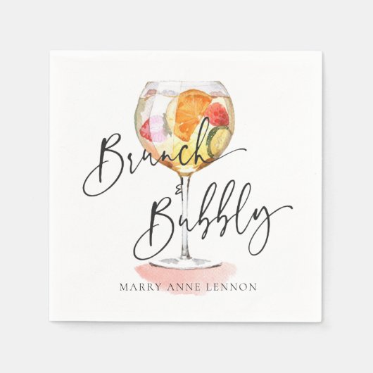 Minimal Bridal Brunch Cocktail Napkins Serviette (Vorderseite)