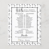 Minimal Bridal Wedding Day Timeline (Rückseite)