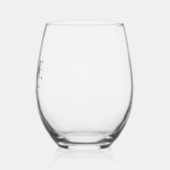 Minimal Bride Elegante Schwarze Typografie Weinglas Ohne Stiel (Links)