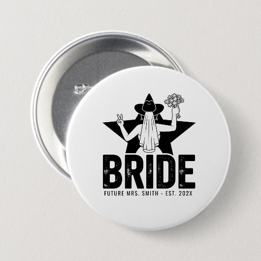 Minimal Bride Floral Button (Vorne & Hinten)