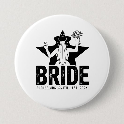 Minimal Bride Floral Button (Vorderseite)