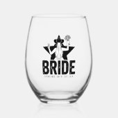 Minimal Bride Floral Weinglas Ohne Stiel (Vorderseite)