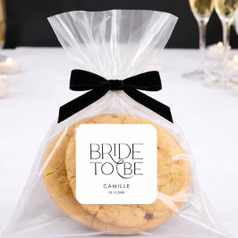 Minimal Bride to Be Bridal Shower Quadratischer Aufkleber