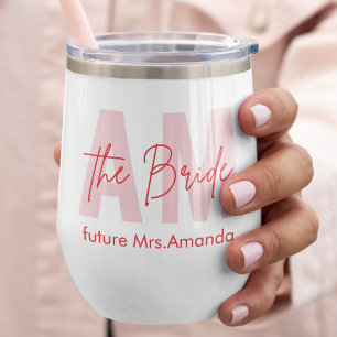 Minimal Bride Wine Tumbler   Individuelle Name und