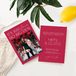 Minimal Bright Magenta Digital Foto Wedding Invit Einladung