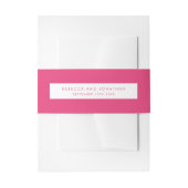 Minimal Bright Pink Wedding Einladungsbanderole (Vorderseite Beispiel)