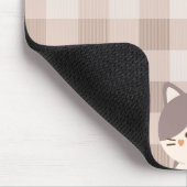 Minimal Brown Kariert Kitten Katzen Mousepad (Ecke)