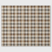 Minimal Brown Plaid Holiday Geschenkpapier (Flach)