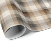 Minimal Brown Plaid Holiday Geschenkpapier (Rolleneckpunkt)