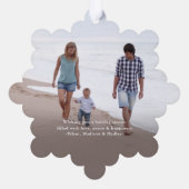 Minimal Brushed Script Frohe Weihnachten 2 Foto Ornament Karte (Rückseite)