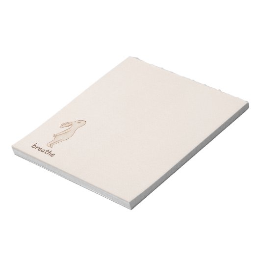 Minimal Bunny “Breathe” Notepad Notizblock (Rotiert)
