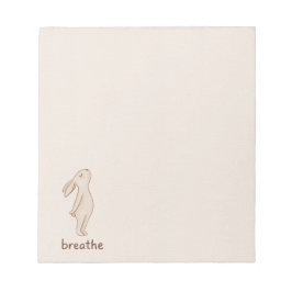 Minimal Bunny “Breathe” Notepad Notizblock