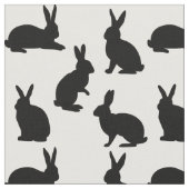 Minimal Bunny Shapes In Black Cute Easter Pattern Stoff (Nahaufnahme)