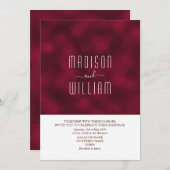 Minimal Burgund Moderne Hochzeitseinladung Einladung (Vorne/Hinten)