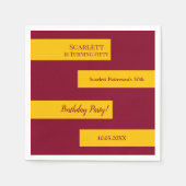 Minimal Burgund und Gold Elegant 50. Geburtstag Serviette (Vorderseite)