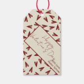 Minimal Burgundy & Cream Hearts Valentine Geschenkanhänger (Vorderseite)