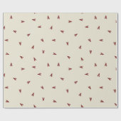 Minimal Burgundy & Cream Hearts Valentine Geschenkpapier (Flach)