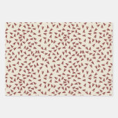 Minimal Burgundy & Cream Hearts Valentine Geschenkpapier Set (Vorderseite)