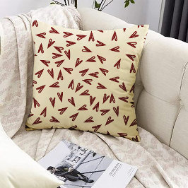 Minimal Burgundy & Cream Hearts Valentine Kissen