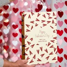 Minimal Burgundy & Cream Hearts Valentine