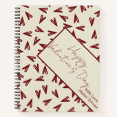 Minimal Burgundy & Cream Hearts Valentine Notizblock (Vorderseite)