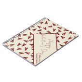 Minimal Burgundy & Cream Hearts Valentine Notizblock (Linke Seite)