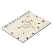 Minimal Burgundy & Cream Hearts Valentine Notizblock (Linke Seite)