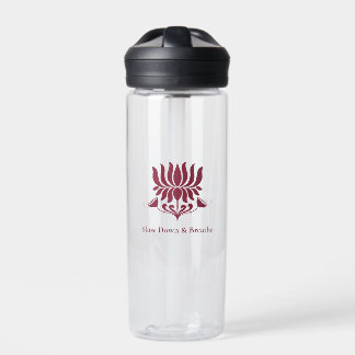 Minimal Burgundy Lotus Floral Yoga Wellness Trinkflasche