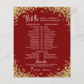 Minimal Burgundy Script Text Hochzeitstag Zeitleis (Rückseite)