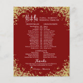 Minimal Burgundy Script Text Hochzeitstag Zeitleis (Vorderseite)