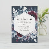 Minimal Burgundy Wedding Save The Date (Stehend Vorderseite)