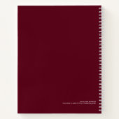 Minimal Burgundy Wine & White "Rezepte" Notebook Notizblock (Rückseite)