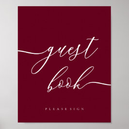 Minimal Burgundy Zeremonie Party Celebration Guest Poster
